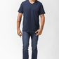 חולצה קצרה צווארון וי CLASSIC FIT בצבע כחול - MASHBIR//365 - 3