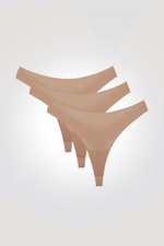 שלישיית תחתוני חוטיני NO SHOW בצבע ניוד - MASHBIR//365