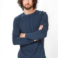 חולצה שרוול ארוך צווארון עגול SLIM בצבע נייבי - MASHBIR//365 - 1