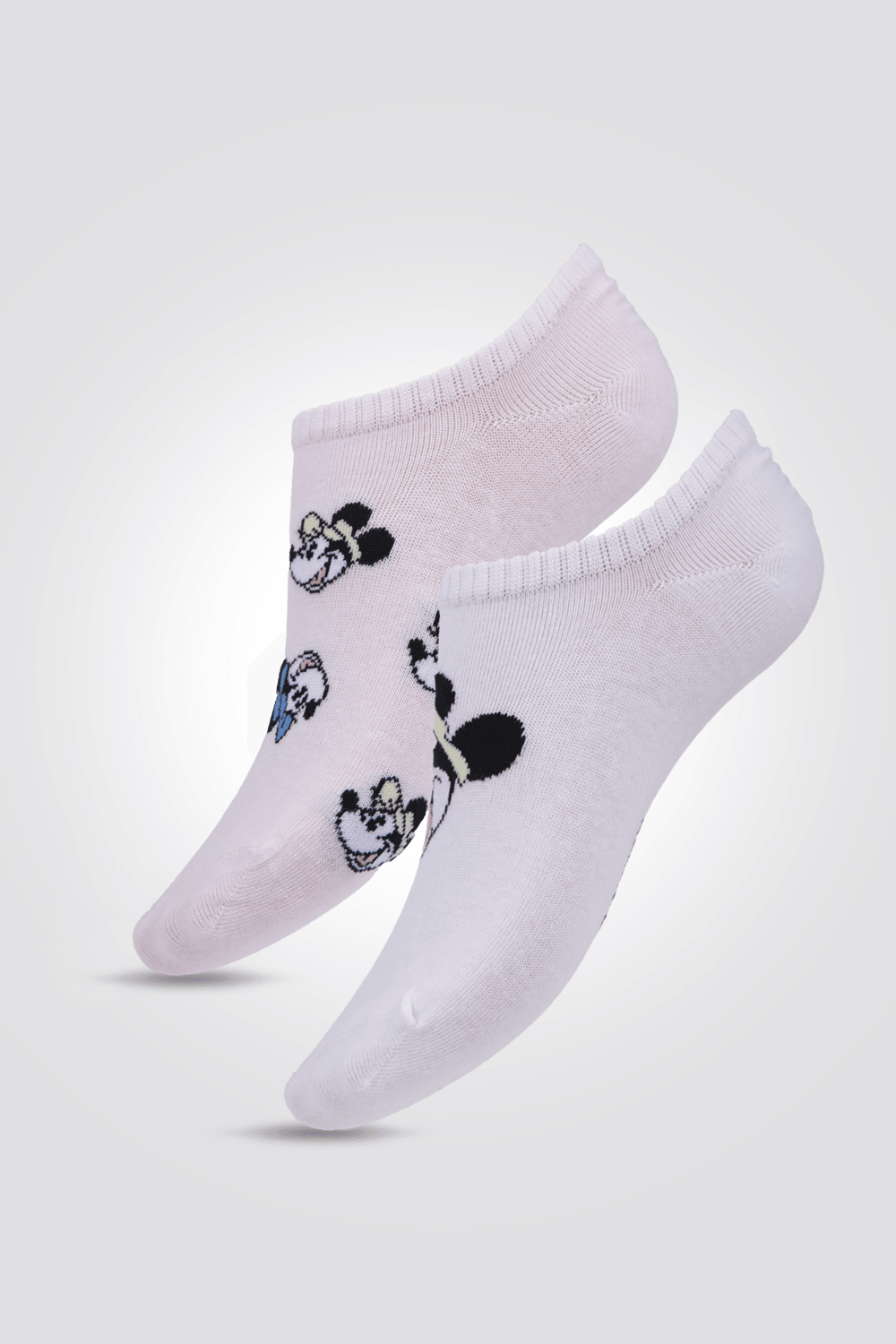 2 זוגות גרבי סניקרס לנשים MINNIE בצבעים לבן וורוד בהיר - MASHBIR//365