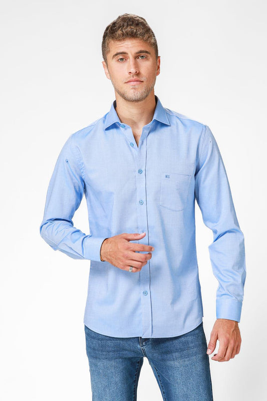 חולצה מכופתרת כחולה - MASHBIR//365