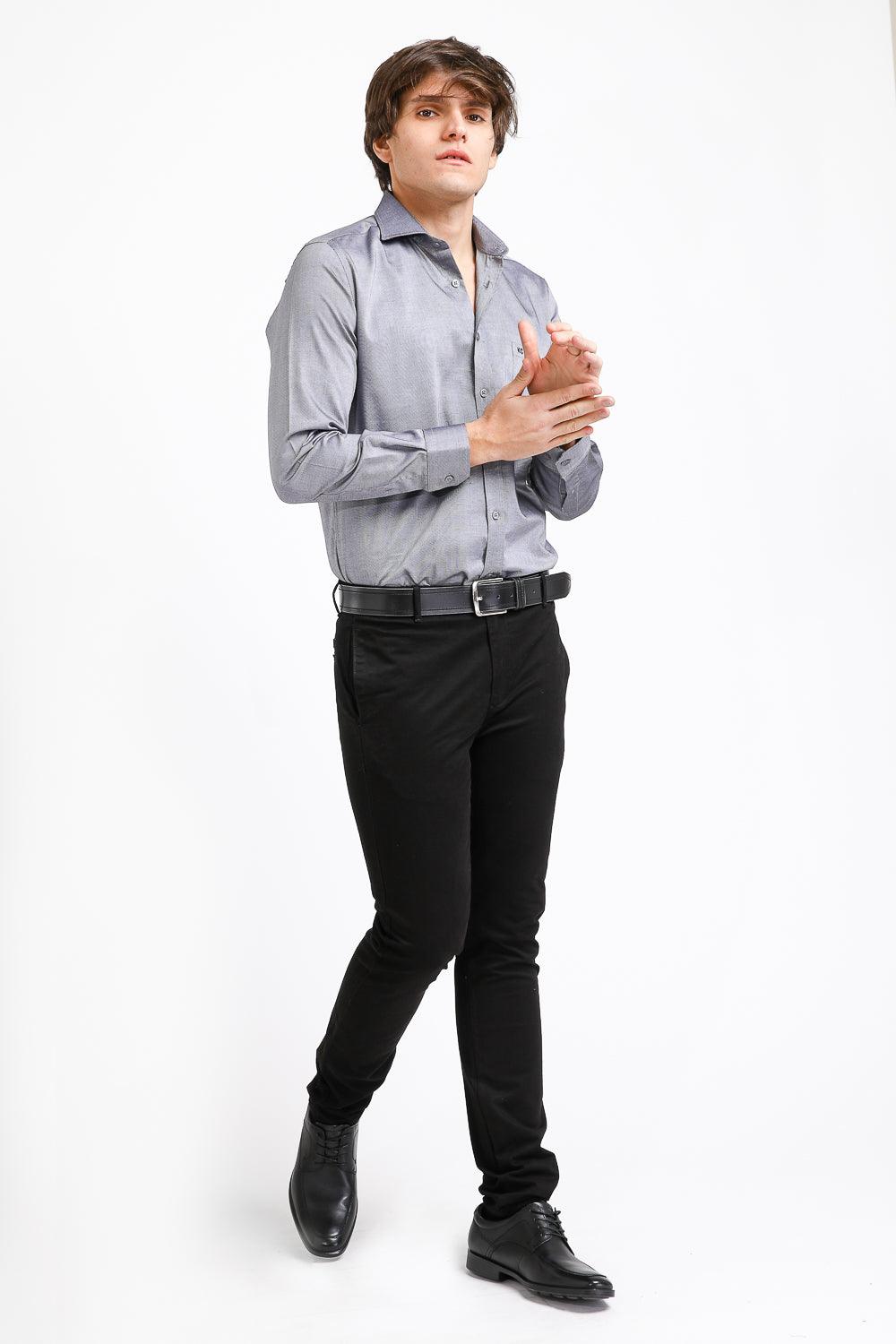 חולצה מכופתרת OXFORD אפורה - MASHBIR//365