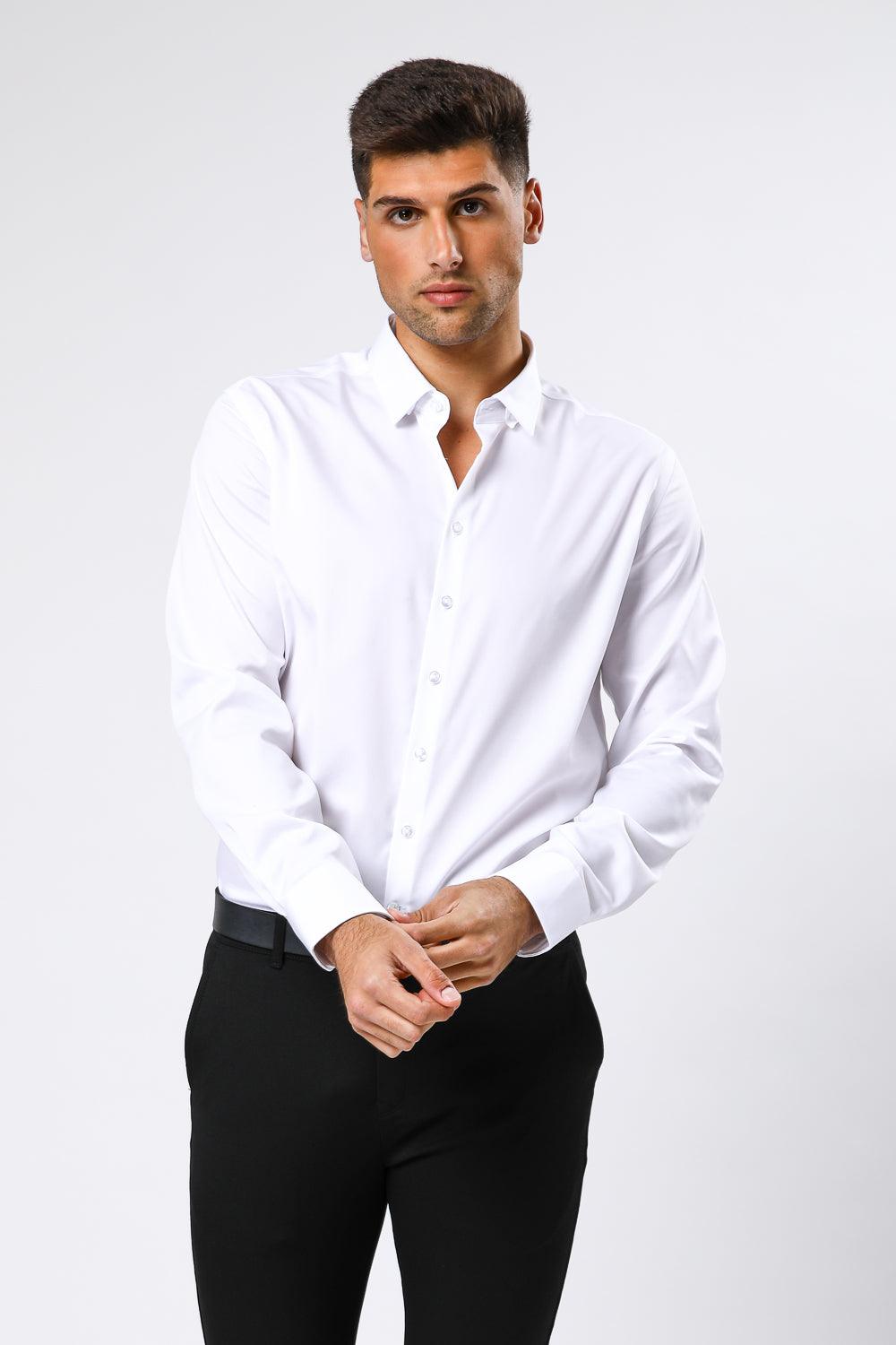 מכופתרת NON IRON בצבע לבן - MASHBIR//365