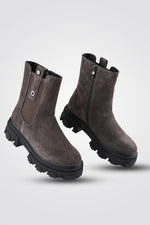 מגפוני עור זמש GRAY - MASHBIR//365