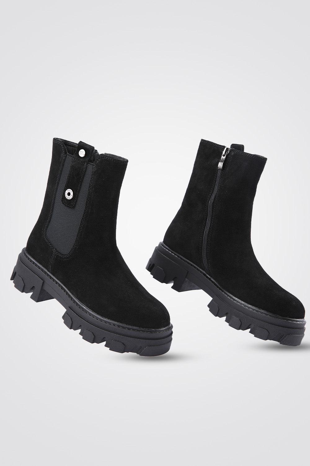 מגפוני עור זמש BLACK - MASHBIR//365