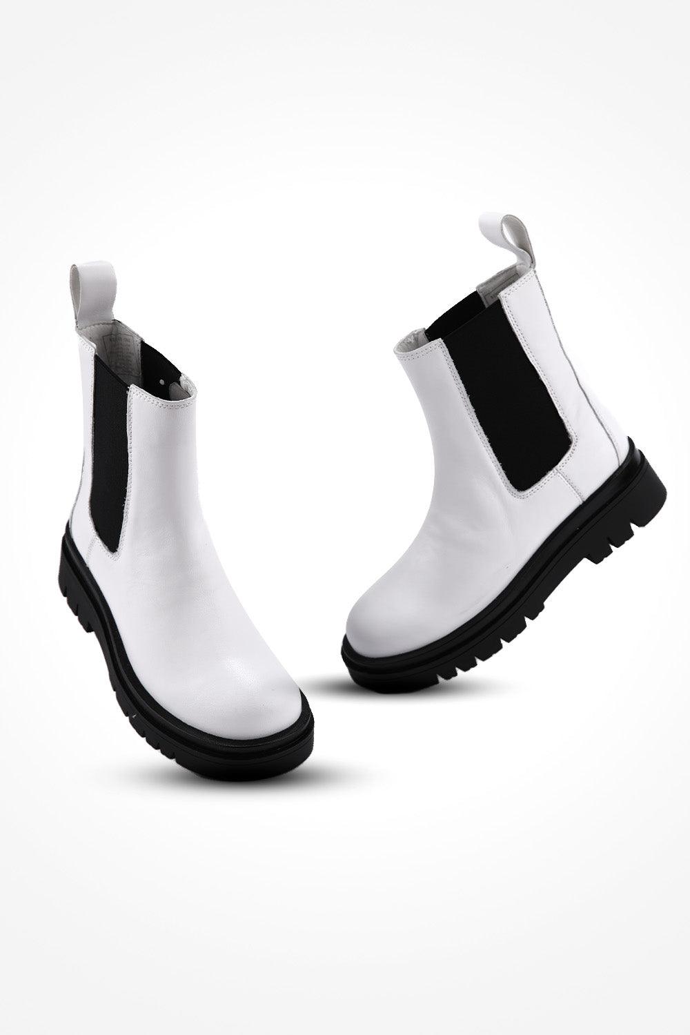 מגפוני עור WHITE - MASHBIR//365