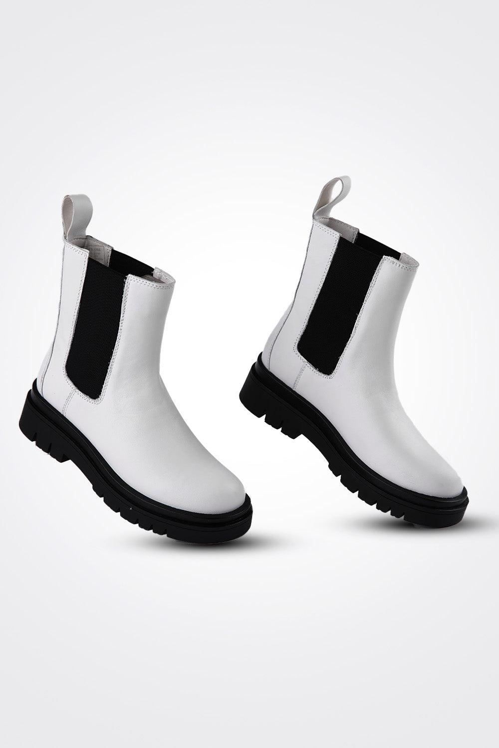 מגפוני עור WHITE - MASHBIR//365