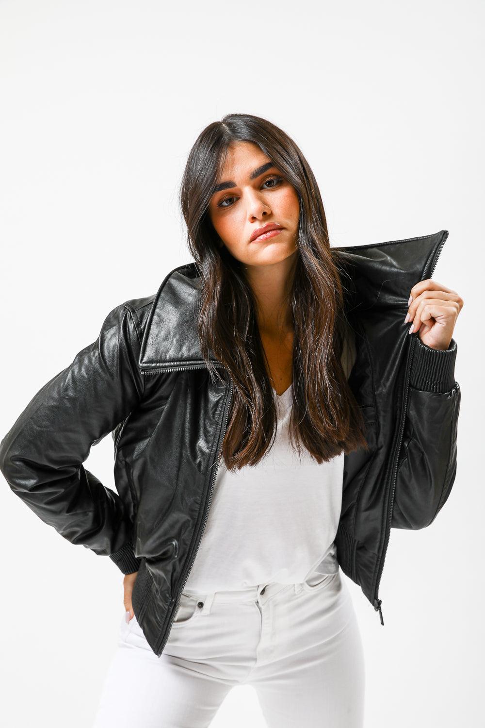 מעיל בומבר שחור - MASHBIR//365