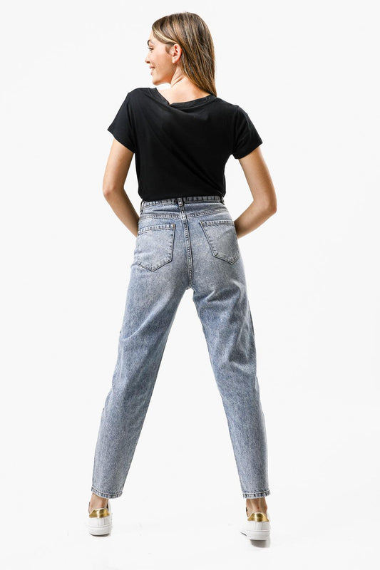 מכנסי ג'ינס כחול משופשף - MASHBIR//365