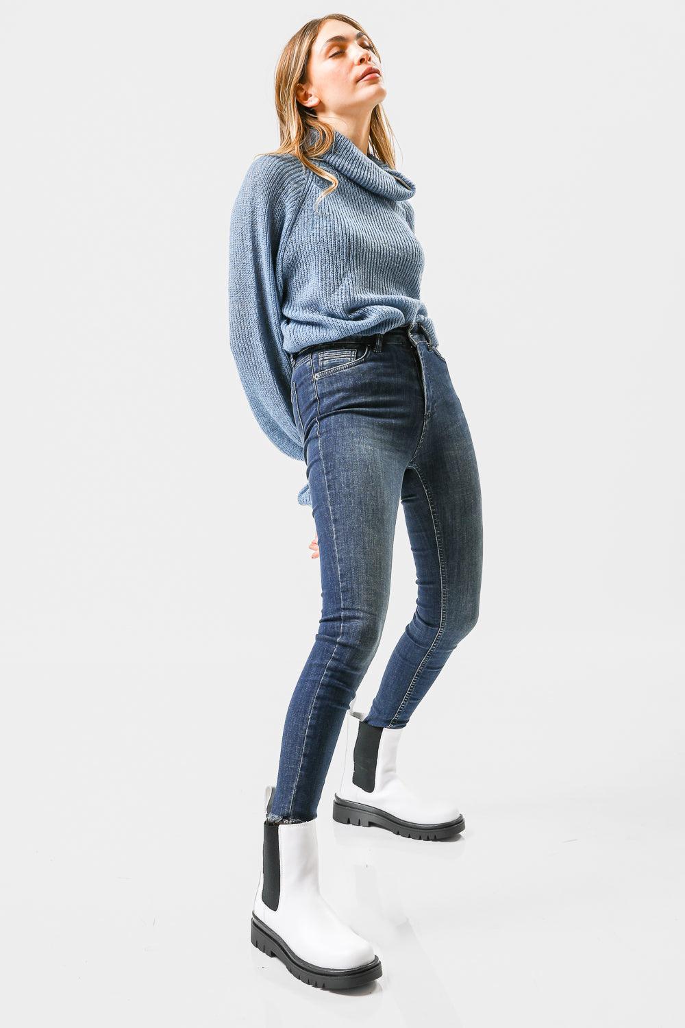 מכנס ג'ינס SKINNY כחול כהה - MASHBIR//365