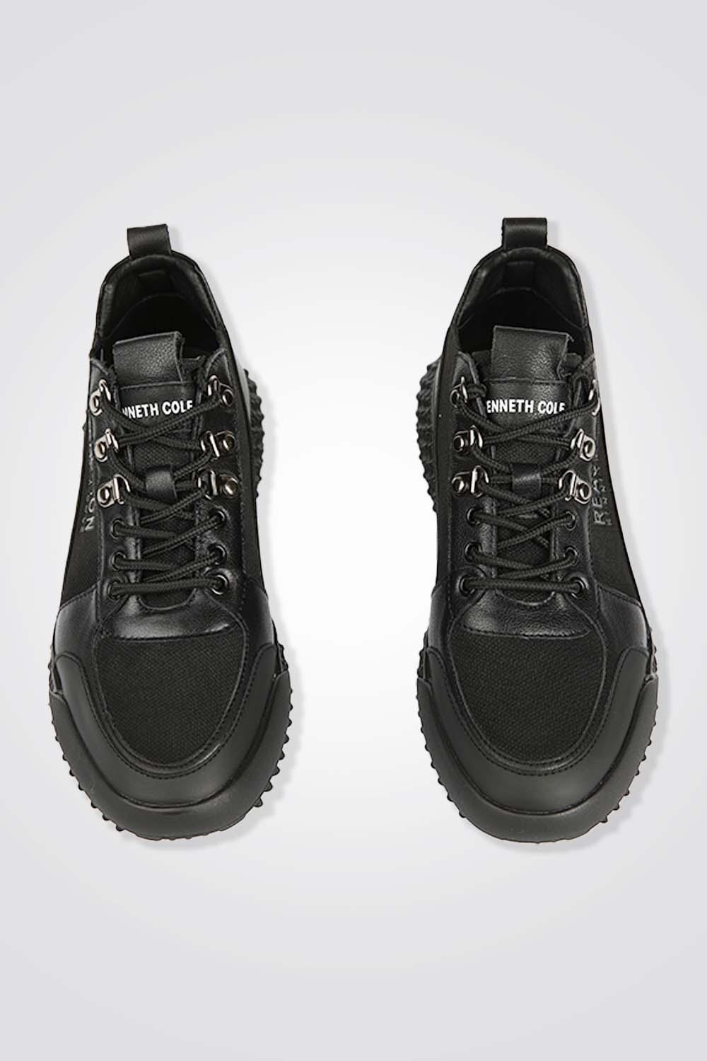 סניקרס עור משולב סריג בצבע שחור - MASHBIR//365