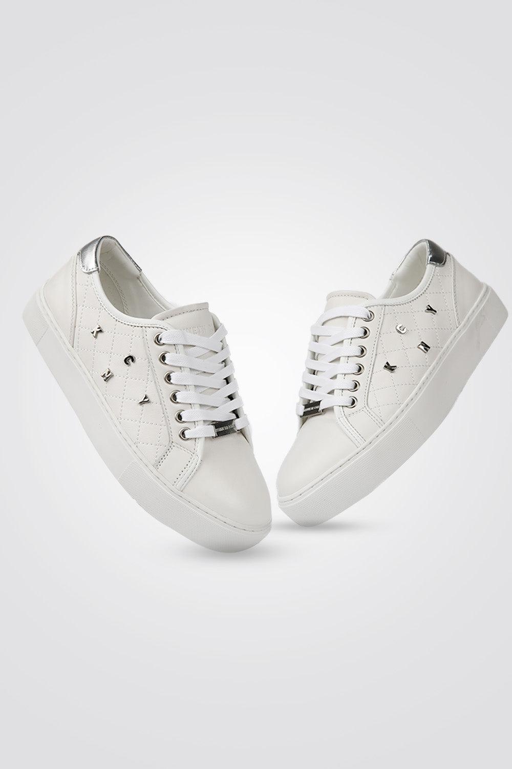 סניקרס עור Rivets בצבע לבן - MASHBIR//365