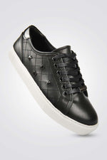 סניקרס עור לנשים Rivets שחור - MASHBIR//365