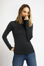 סריג T NECK אפור פחם - MASHBIR//365