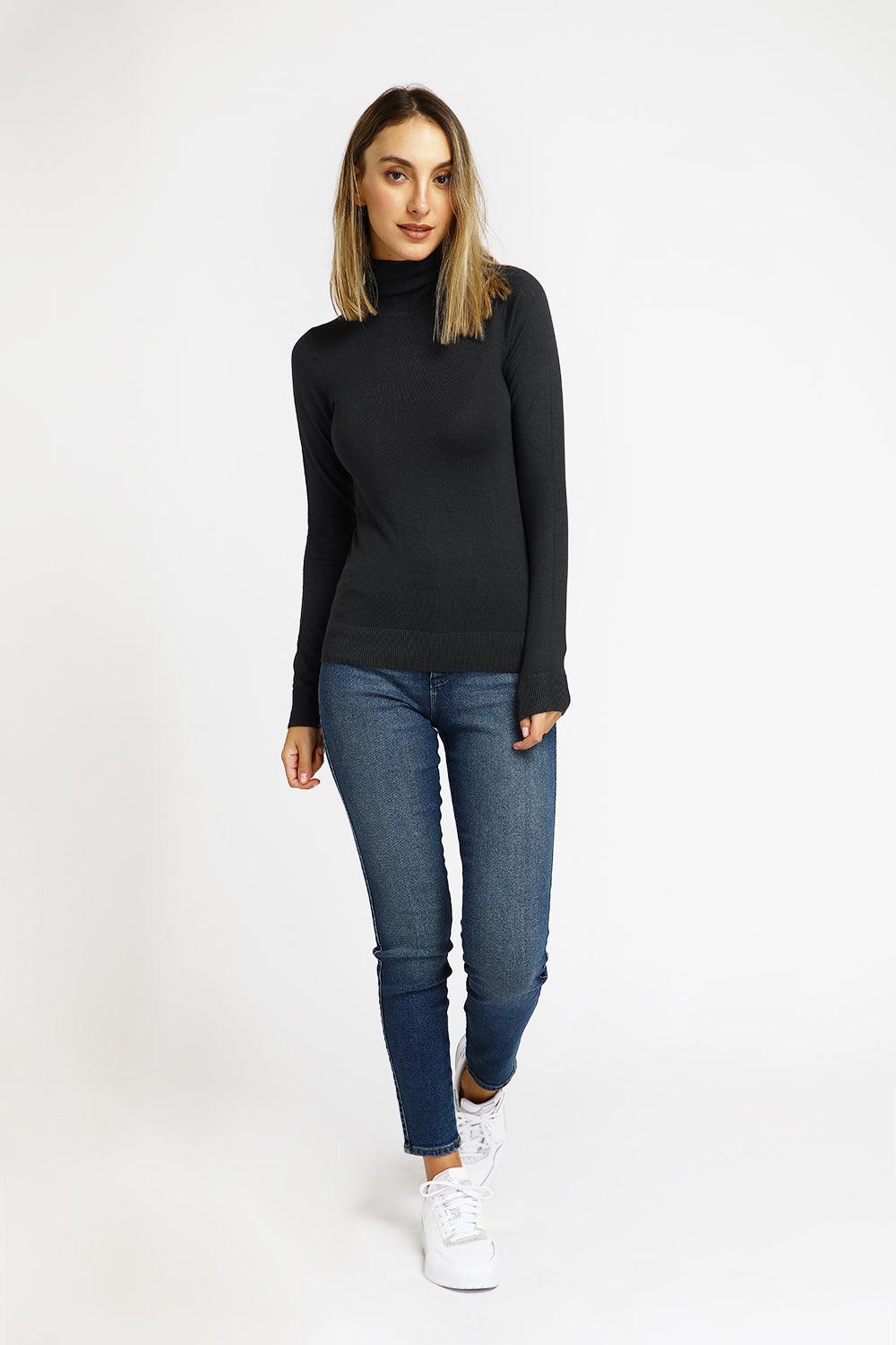 סריג T NECK אפור פחם - MASHBIR//365