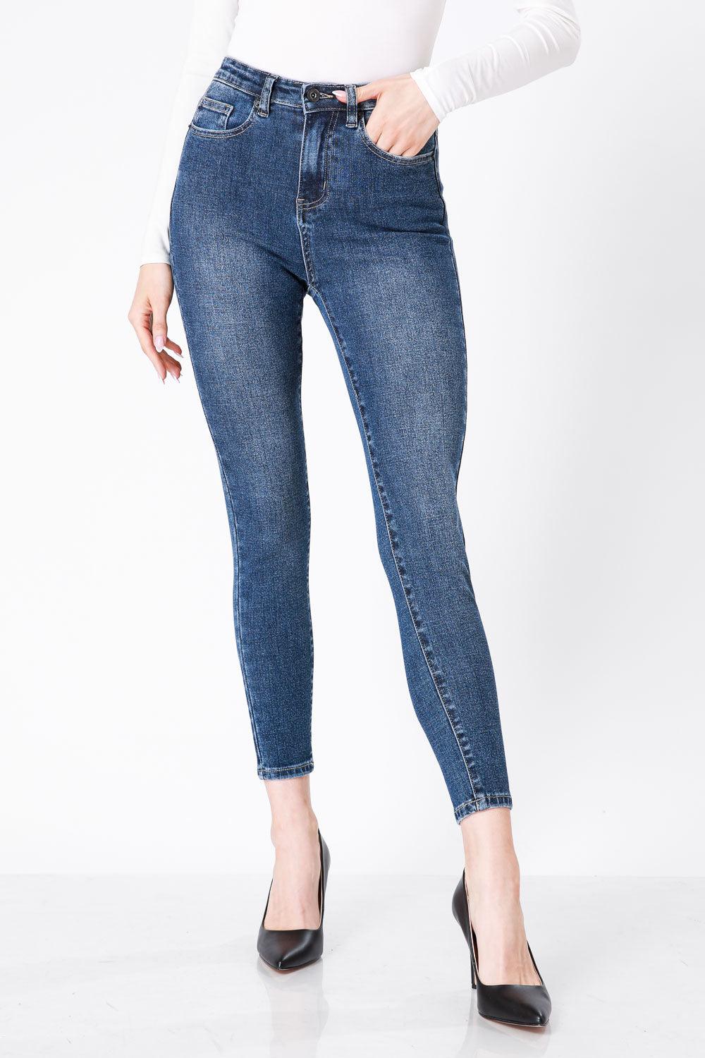 MID WASH ג'ינס גזרה גבוהה כחול - MASHBIR//365