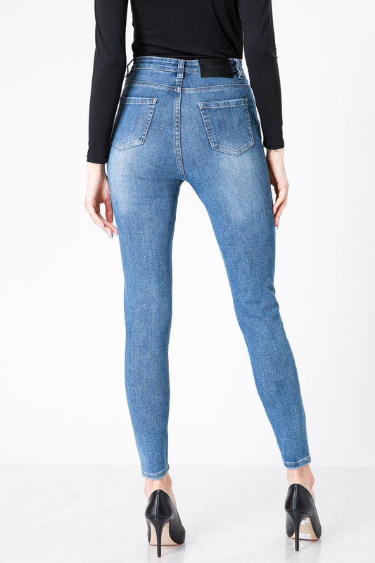 LIGHT WASH ג'ינס גזרה גבוהה כחול בהיר - MASHBIR//365