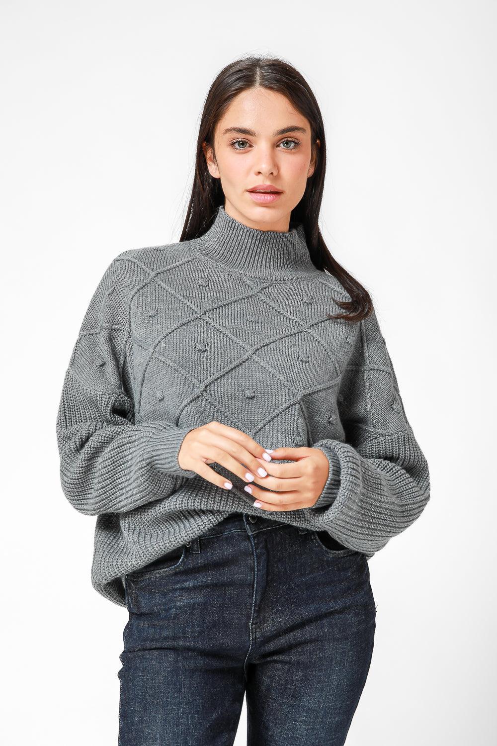 סריג אוברסייז בצבע אפור - MASHBIR//365