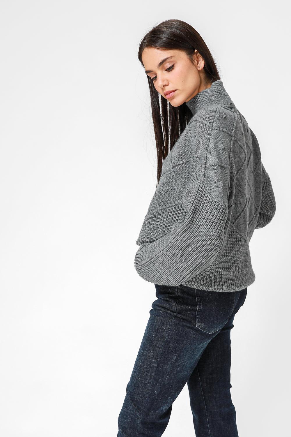 סריג אוברסייז בצבע אפור - MASHBIR//365