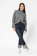 סריג אוברסייז בצבע אפור - MASHBIR//365