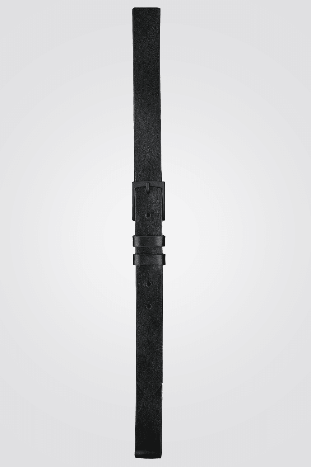 חגורת עור איטלקי עם אבזם בצבע שחור - MASHBIR//365