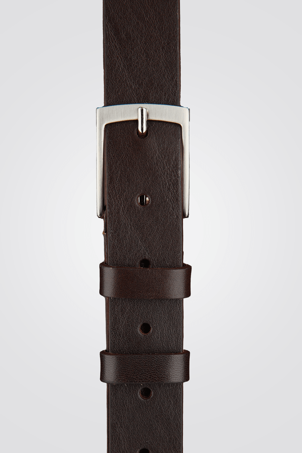 חגורת עור איטלקי עם אבזם בצבע חום - MASHBIR//365