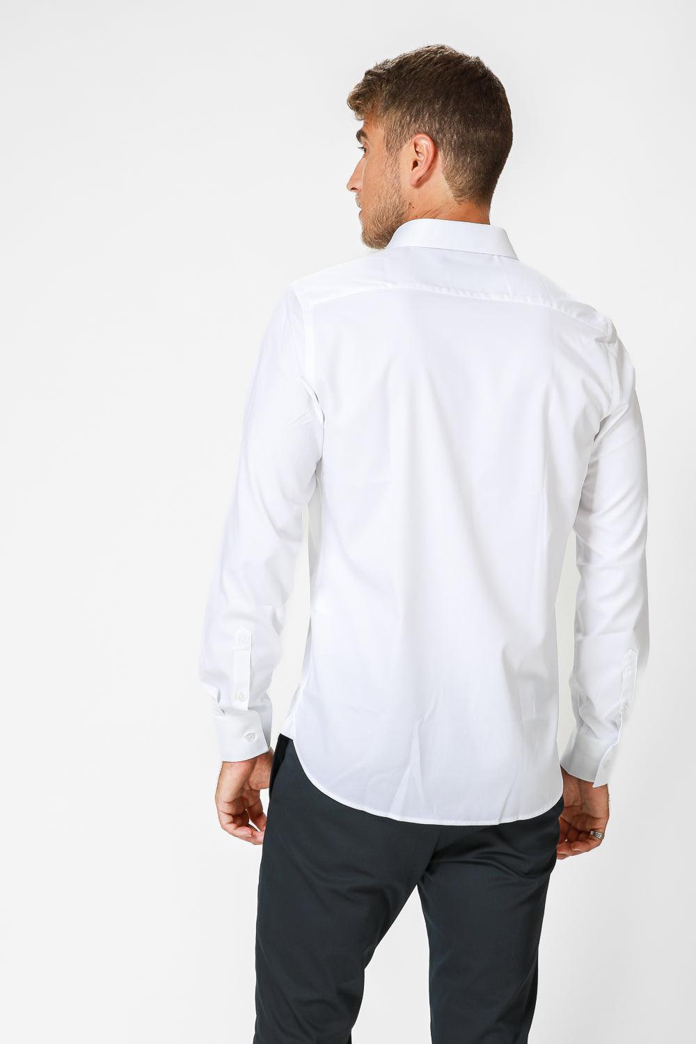 מכופתרת סאטן בצבע לבן - MASHBIR//365