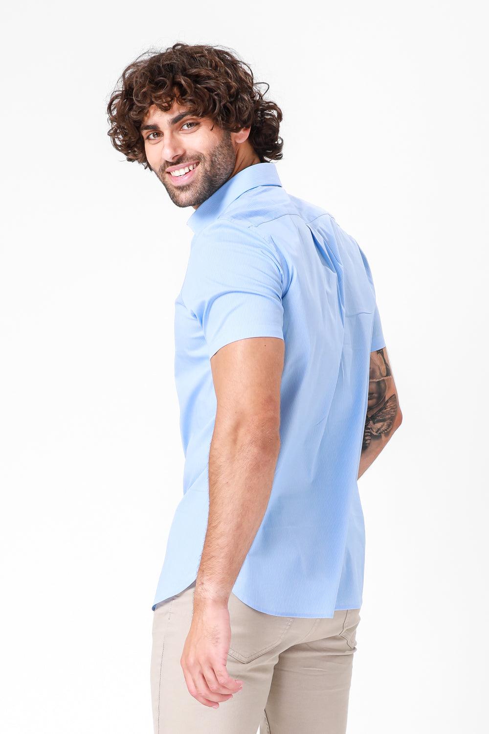 מכופתרת תכלת קצרה - MASHBIR//365