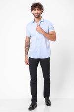 מכופתרת כותנה קצרה בצבע LT BLUE - MASHBIR//365