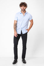 מכופתרת כותנה קצרה בצבע LT BLUE - MASHBIR//365