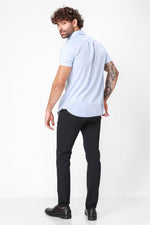 מכופתרת כותנה קצרה בצבע LT BLUE - MASHBIR//365