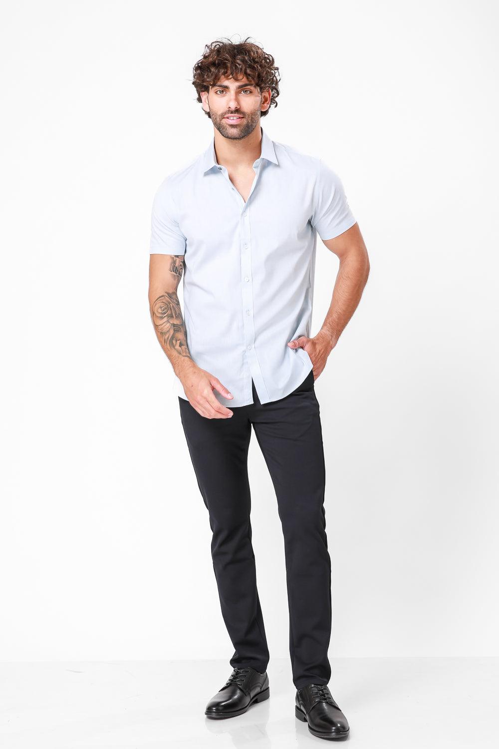 מכופתרת כותנה קצרה בצבע MINT - MASHBIR//365