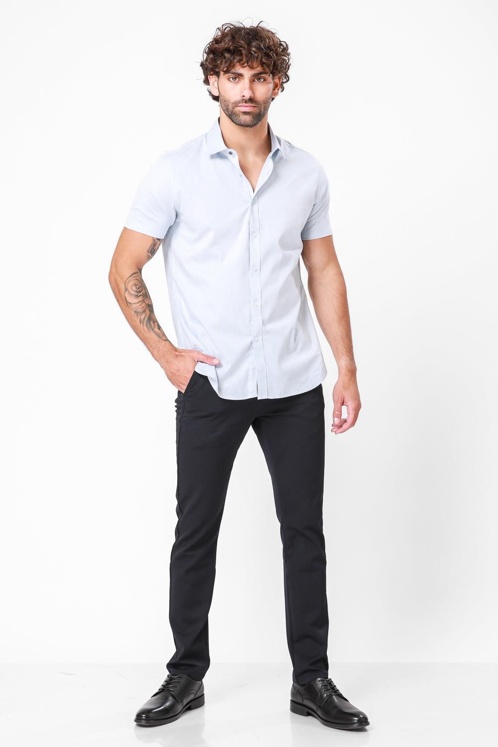 מכופתרת כותנה קצרה בצבע MINT - MASHBIR//365