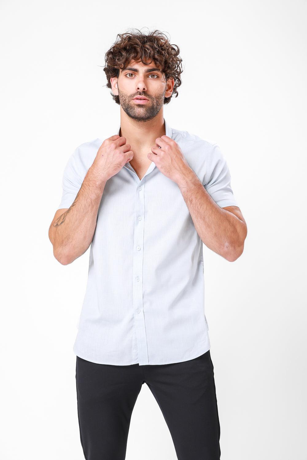 מכופתרת כותנה קצרה בצבע MINT - MASHBIR//365