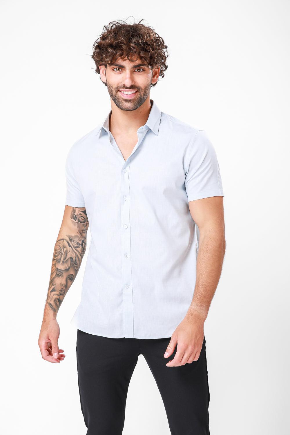 מכופתרת כותנה קצרה בצבע MINT - MASHBIR//365