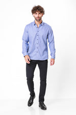 מכופתרת כחולה שרוול ארוך - MASHBIR//365