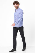 מכופתרת כחולה שרוול ארוך - MASHBIR//365