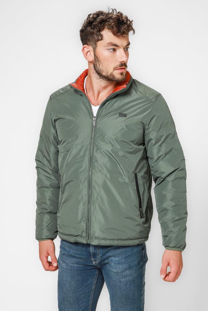 מעיל דו צדדי בצבע ירוק זית וכתום - MASHBIR//365