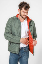 מעיל דו צדדי בצבע ירוק זית וכתום - MASHBIR//365