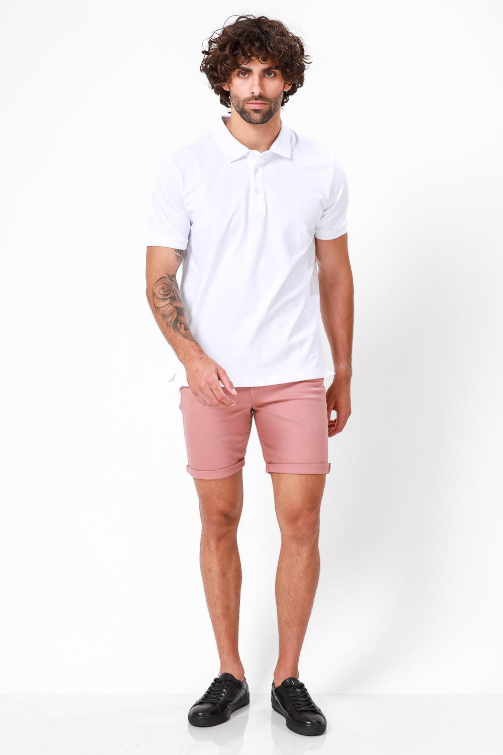 חולצת פולו קצרה צבע לבן - MASHBIR//365