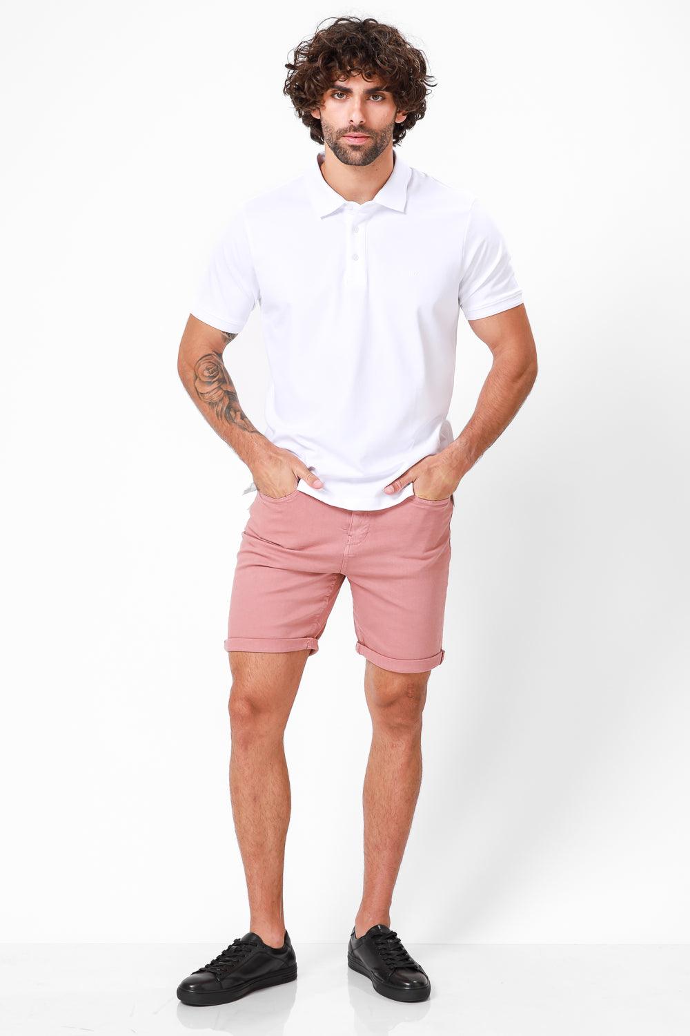 חולצת פולו קצרה צבע לבן - MASHBIR//365