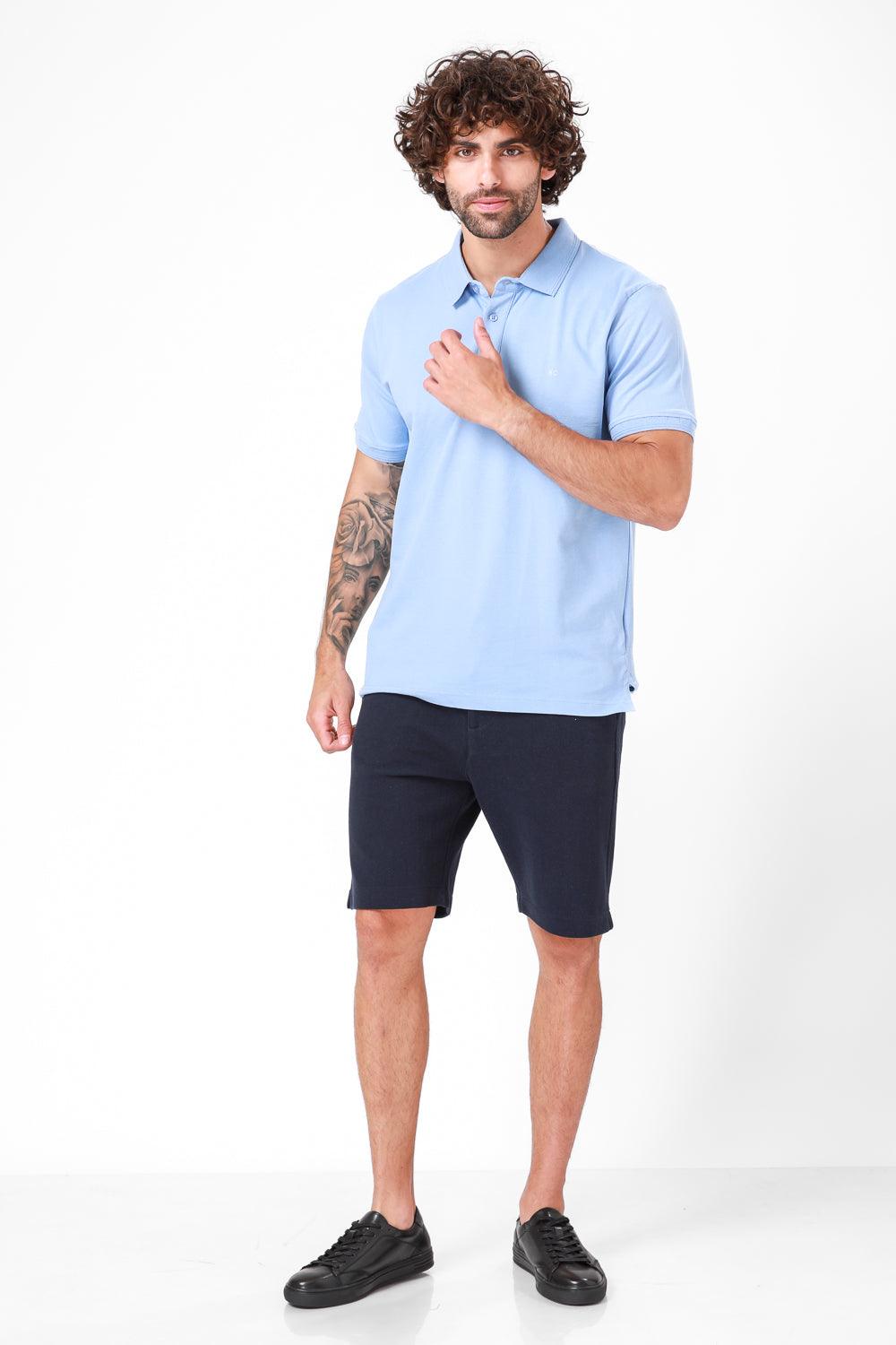 חולצת פולו קצרה בצבע תכלת - MASHBIR//365