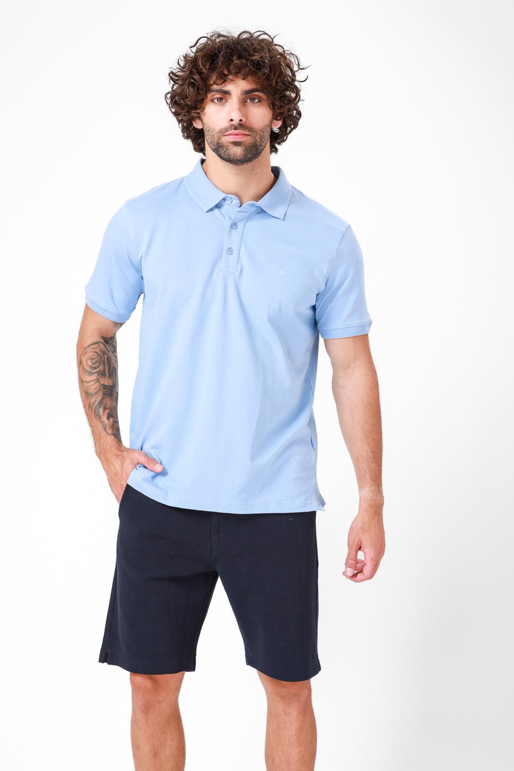 חולצת פולו קצרה בצבע תכלת - MASHBIR//365
