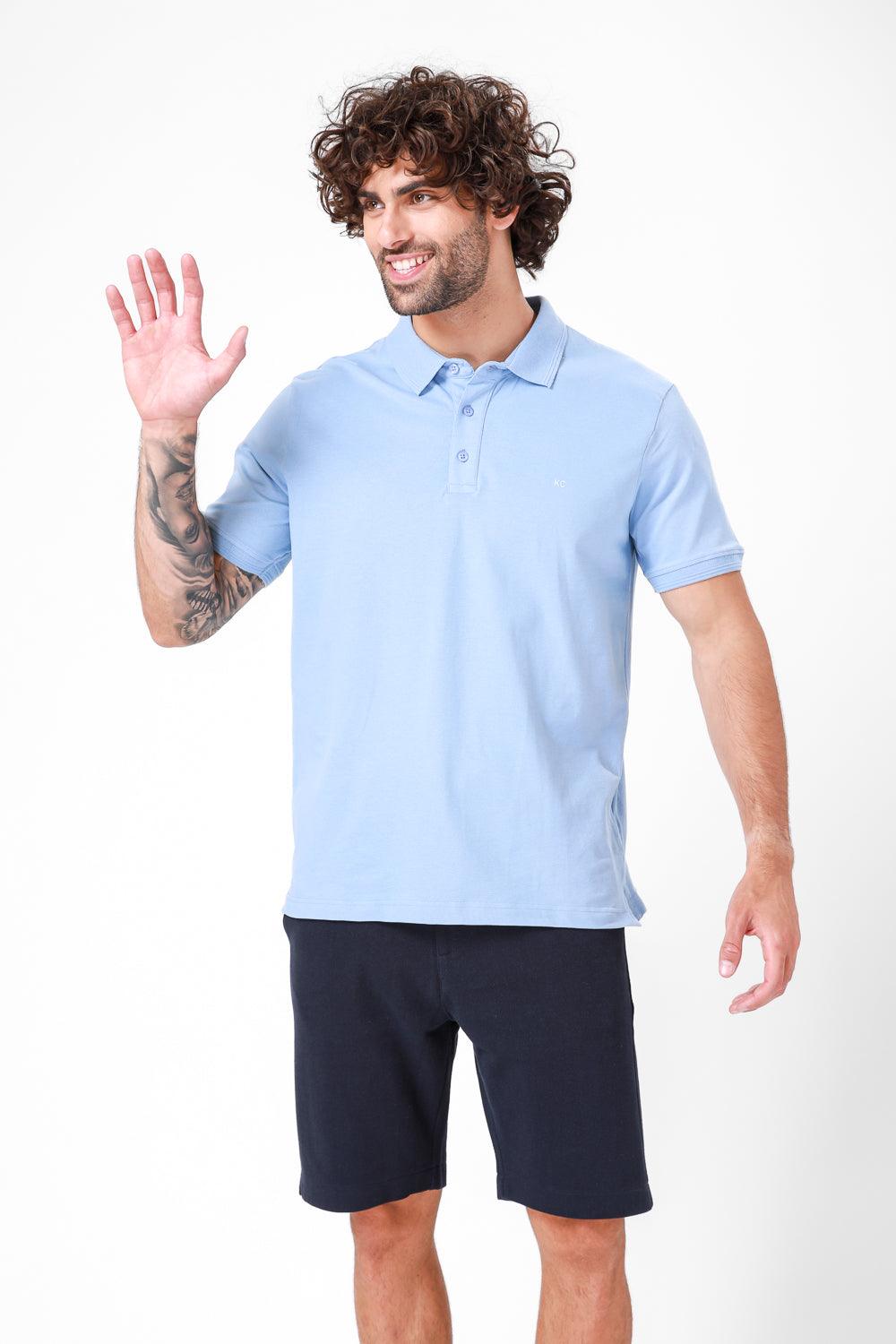 חולצת פולו קצרה בצבע תכלת - MASHBIR//365