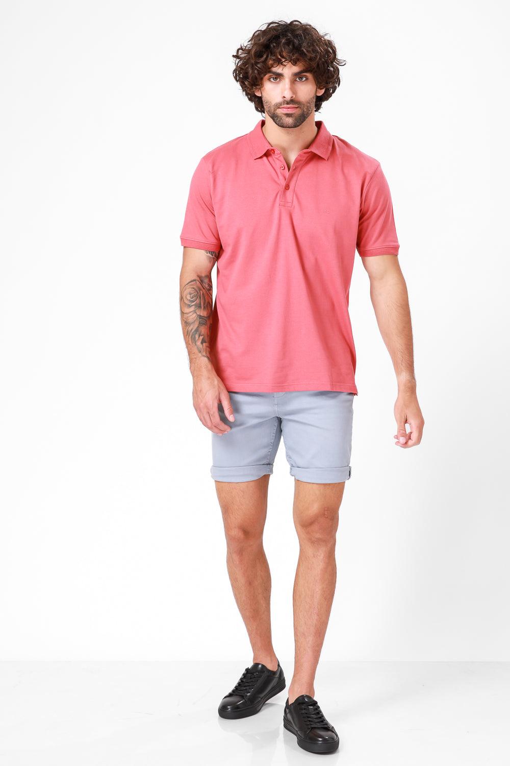 חולצת פולו קצרה בצבע קורל - MASHBIR//365