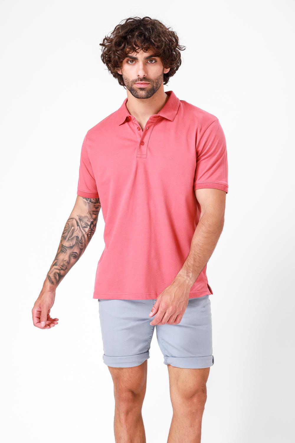 חולצת פולו קצרה בצבע קורל - MASHBIR//365