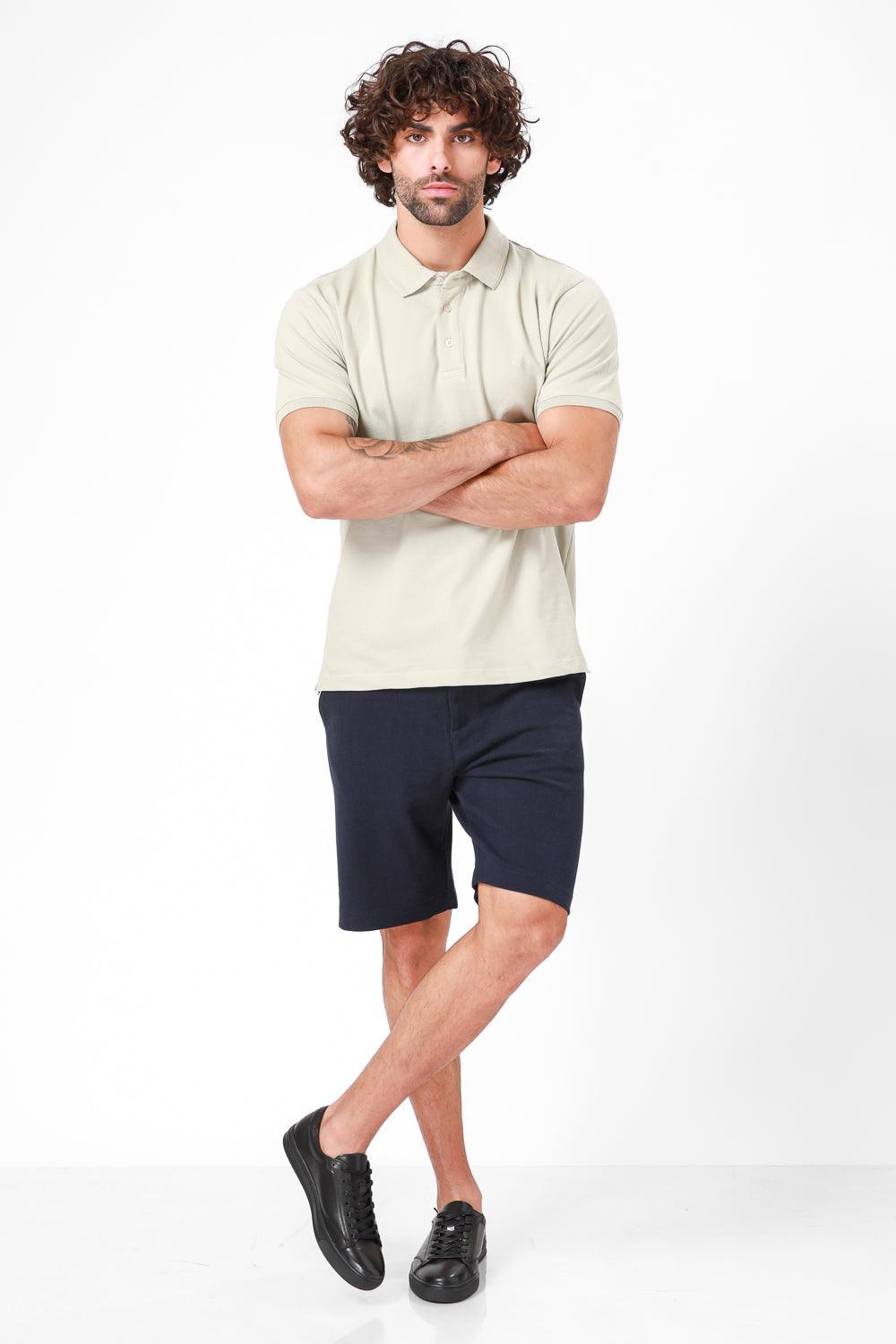 חולצת פולו קצרה בצבע בז' - MASHBIR//365