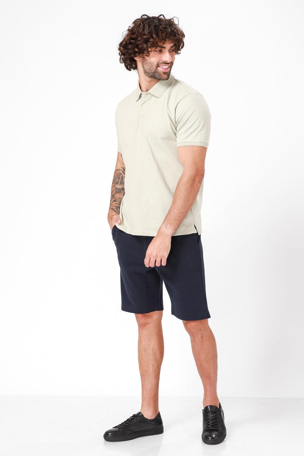 חולצת פולו קצרה בצבע בז' - MASHBIR//365