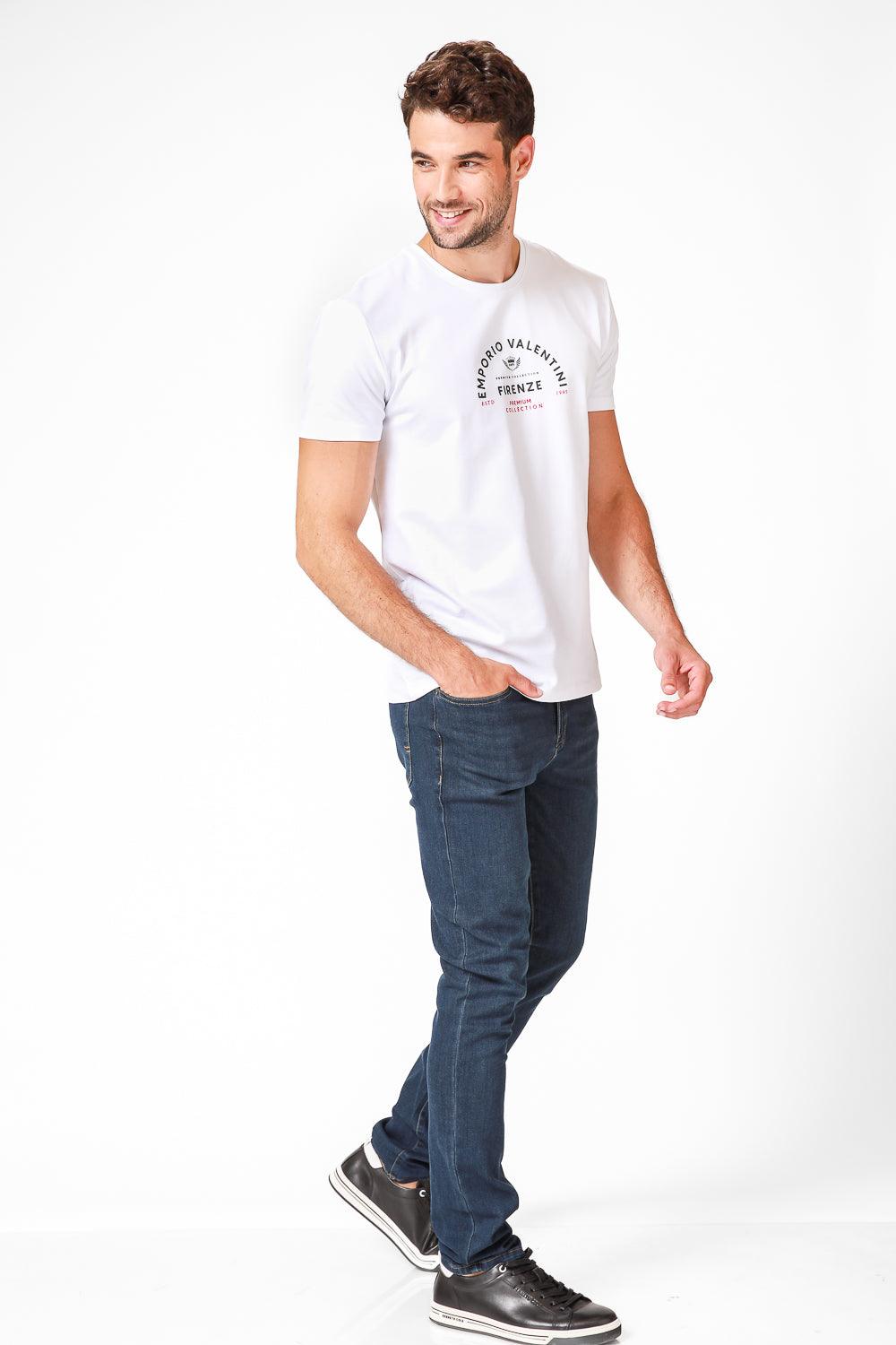 ג'ינס כותנה לייקרה בצבע כחול כהה - MASHBIR//365