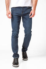 ג'ינס כותנה לייקרה בצבע כחול כהה - MASHBIR//365